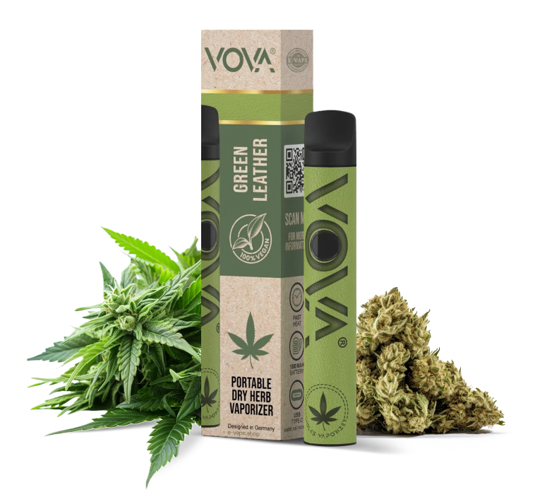 Vova Vape VOVA Black Leather Dry Herb Vaporizer Volks | Portable Vape |  Pevgrow